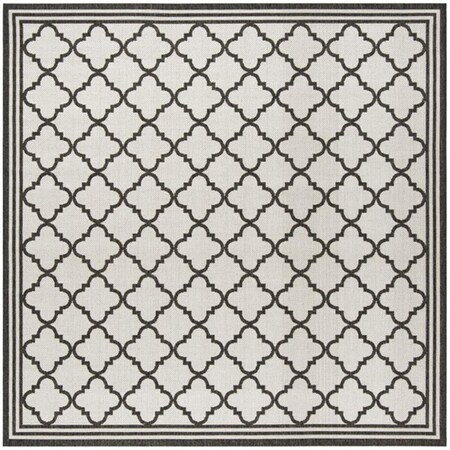 Safavieh 6 ft.-7 in. x 6 ft.-7 in. Square Linden 100 Power Loomed Rug; Light Grey & Charcoal LND121A-6SQ